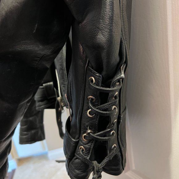 Brian Setzer Tribute, Black Leather Motorcycle Jacket - Picture 3 of 10